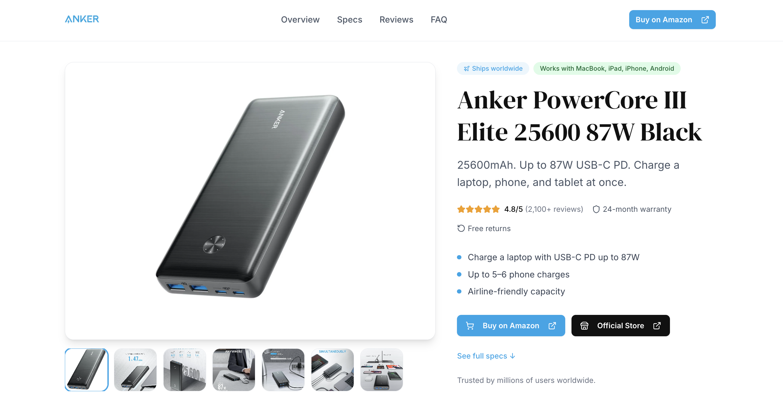 Anker PowerCore III Elite 25600mAh
