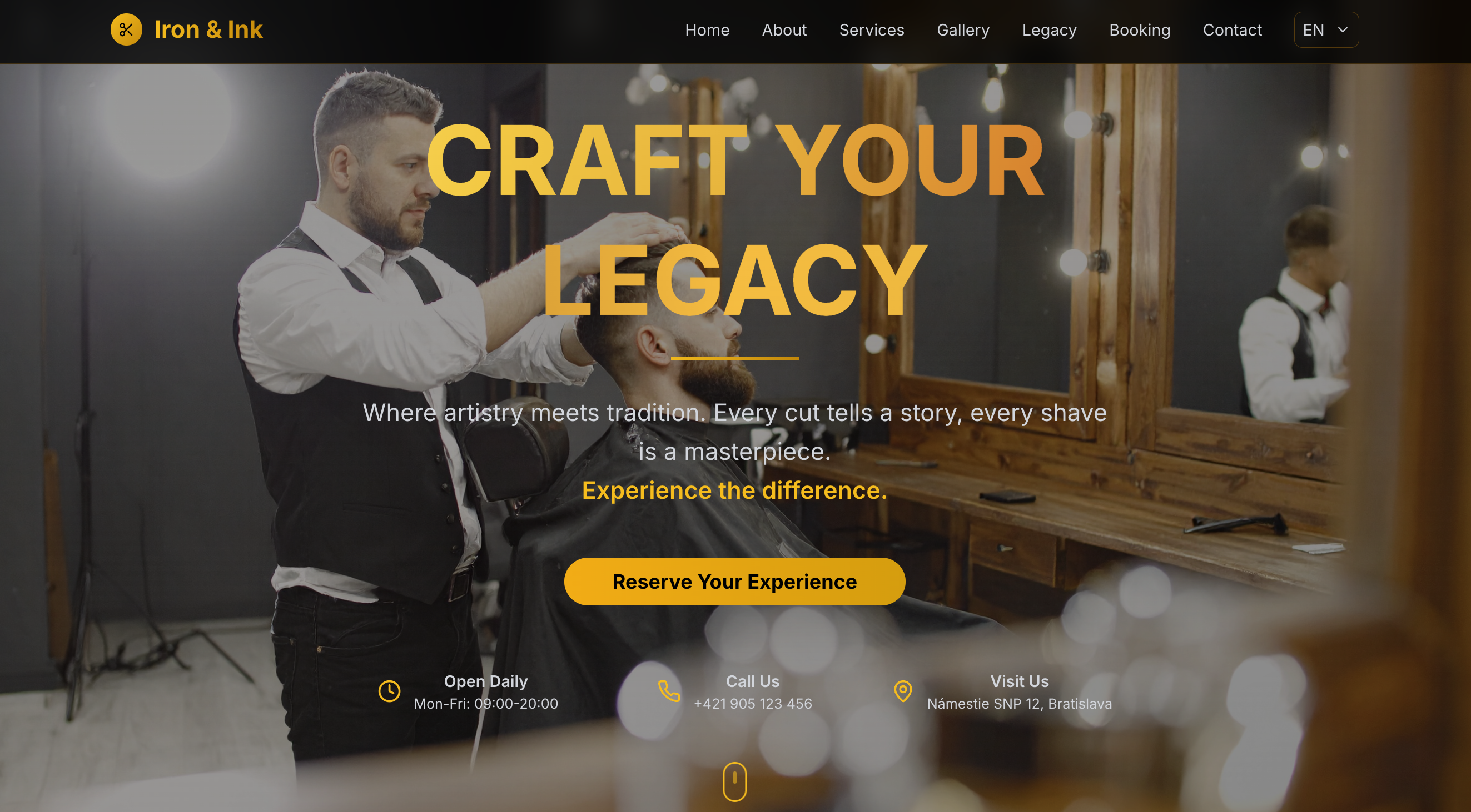 Iron & Ink Barbershop Landing